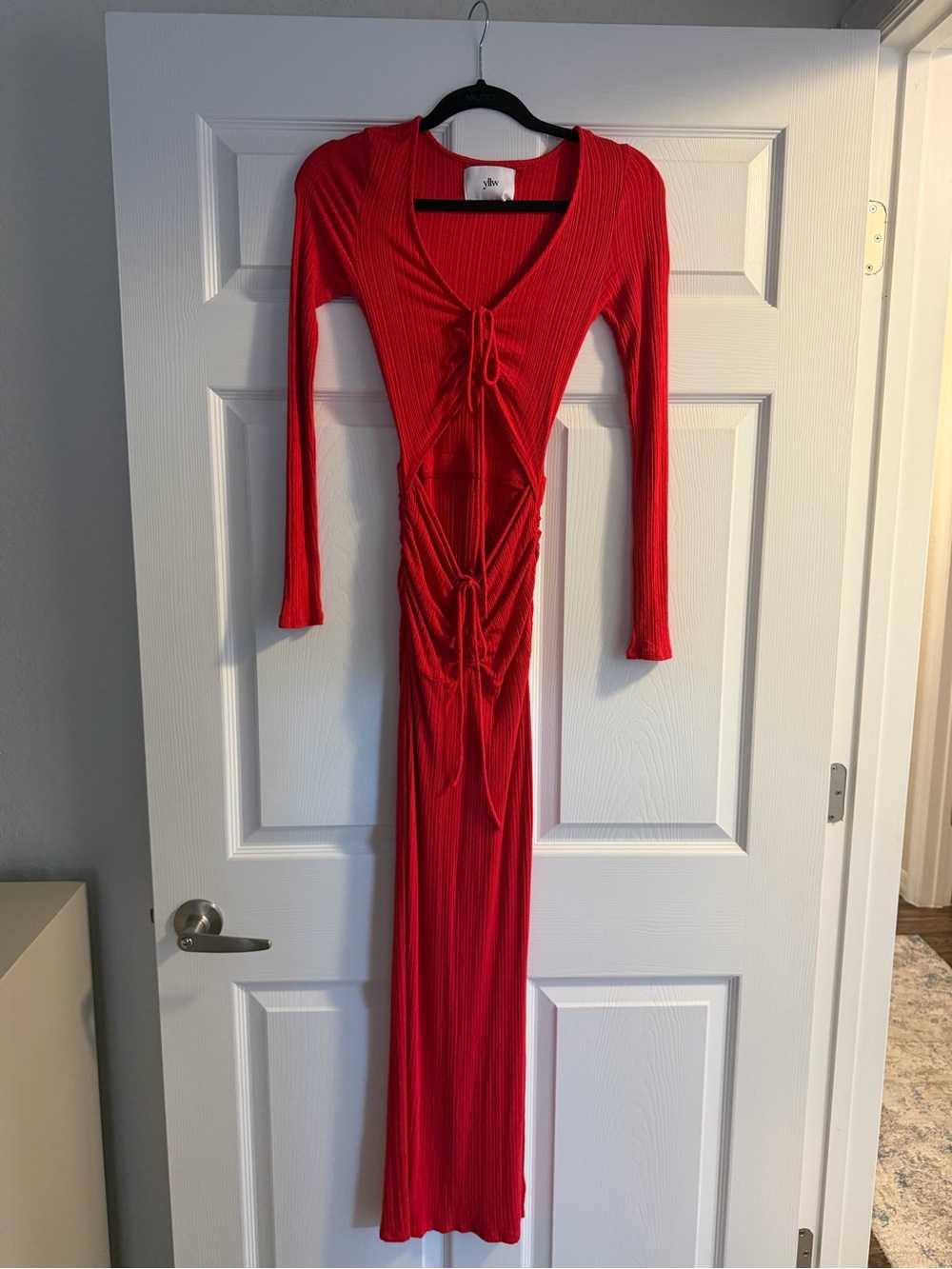 Yllw the Label Shiloh Ruched Maxi Dress — Scarlet